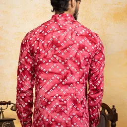 DEVOILER Men Bandhani Printed Kurta image 4