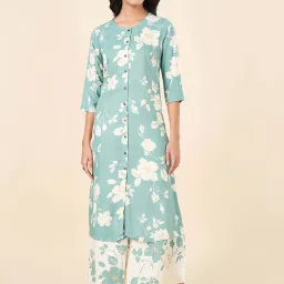 Rangmanch by Pantaloons Blue Printed A Line Kurta image 1
