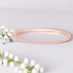 Zavya Statement Cubic Zirconia 925 Sterling Silver Rose gold-Plated Bangles image 1