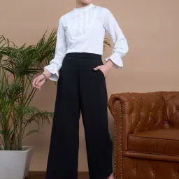 Style Quotient Women White With Full Sleeves Bib Top image 4