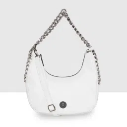 Esbeda White Solid Medium Hobo Handbag image 1