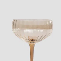 Pure Home and Living Light Amber Ombre Ribbed Coupes - Set of 2 image 5