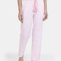 Zivame Light Pink Printed Pajamas image 1