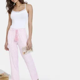 Zivame Light Pink Printed Pajamas image 4