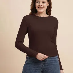 SELVIA Brown Plain Top image 1