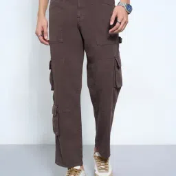 Sf Jeans By Pantaloons Brown Loose Fit Cargo Jeans-picture-14