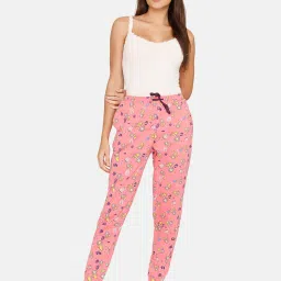 Zivame Pink Printed Pyjamas image 4