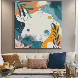 999Store Multicolor Canvas Vibrant Abstract Botanical Painting image 1