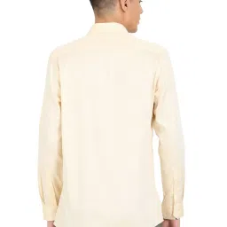 Arrow Light Yellow Cotton Regular Fit Self Pattern Shirt image 2