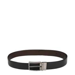 Louis Philippe Black Leather Reversible Belt for Men image 1