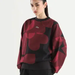 Rareism Black Oversized Printed Sweatshirt image 2