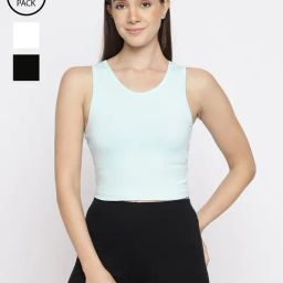La Intimo Cream, Black, Sea Green Teeny Weeny Camisole (Pack of 3)-picture-41