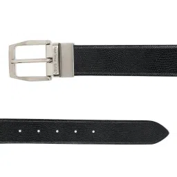 Louis Philippe Black Leather Reversible Belt for Men image 4