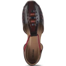 Walkway Women's Maroon Ankle Strap Sandals image 4