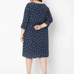Vero Moda Curve Blue Printed Midi A-Line Dress image 2