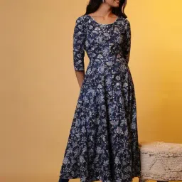 Aurelia Blue Printed Anarkali Kurta image 5