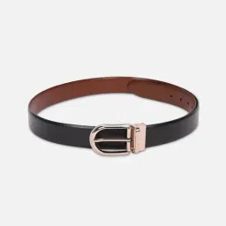 Louis Philippe Black Leather Solid Reversible Belt-picture-39