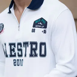 Powerlook Men Typography Printed Polo Collar T-shirt image 3