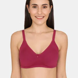 Rosaline by Zivame Salmon Rose Non Wired Non Padded Seamless Bra image 1