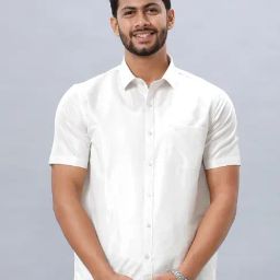 Ramraj Off White Regular Fit Solid Formal Shirt-picture-20