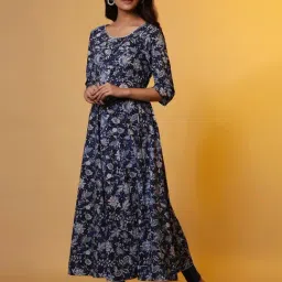Aurelia Blue Printed Anarkali Kurta image 3