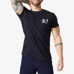 DOMYOS By Decathlon Men Black Regular Fit T-Shirt-picture-30