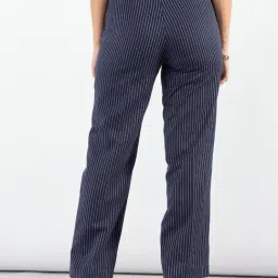 Powersutra Navy Striped Regular fit Trouser image 2