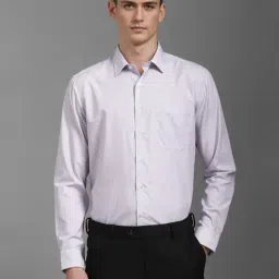 Louis Philippe Purple Cotton Slim Fit Printed Shirt-picture-25