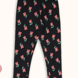 Pantaloons Junior Girls Black Oyster Floral Print Leggings-picture-21