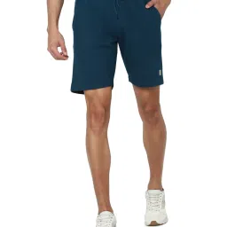 Allen Solly Teal Blue Slim Fit Self Pattern Shorts image 1