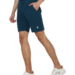 Allen Solly Teal Blue Slim Fit Self Pattern Shorts image 3