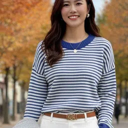 HERE&NOW Women Striped Pullover-picture-26