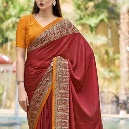 DURGA EMPORIO Printed Pure Crepe Maheshwari Saree image 5