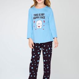 Zeyo Girls Printed Pure Cotton Night suit-picture-35