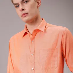 the indian garage co. x luxe Luxe by TIGC Men Spread Collar Solid Slim Fit Formal Shirt-picture-25