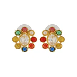 Voylla Gold-Plated Kundan-Studded & Beaded Jewellery Set image 2