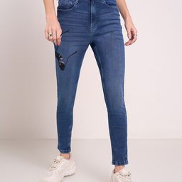 SF JEANS by Pantaloons Women Skinny Fit High-Rise Low Distress Light Fade Jeans-picture-13