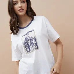Fame Forever by Lifestyle Women Graphic Printed Round Neck Pure Cotton Relaxed Fit T-shirt-image-70