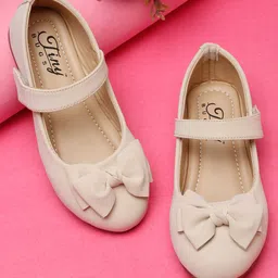 Tiny Bugs Bow Applique Detailed Mary Jane Ballerinas - Off White-picture-23