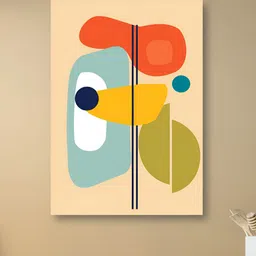nestroots Beige & Red 1 Piece Canvas Abstract Wall Paintings-picture-20