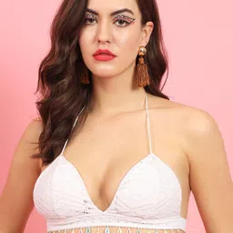 VANGULL Women Halter Neck Bralette Crop Top-picture-17