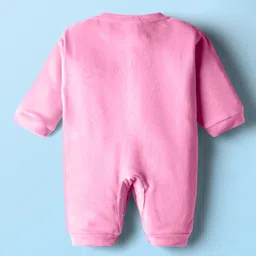 Mom's pet Velvet Knit Full Sleeves Solid Romper - Pink image 3