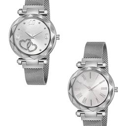 Gopal Shopcart Unisex Set Of 2 Straps Analogue Watch GR_103_Silver_Roman_Silver Maganet-picture-11