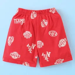 Babyhug Cotton Knit Shorts Text Print Pack of 3 - Multicolour image 3
