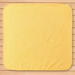 Babyhug Terry Woven Hooded Wrapper with Lion EmbroideryL 76.2 x B 76.2 cm - Yellow image 3