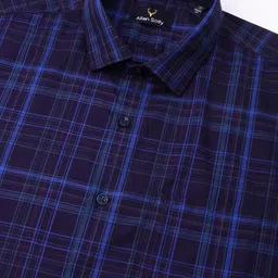 Allen Solly Men Spread Collar Tartan Checked Cotton Slim Fit Casual Shirt image 3