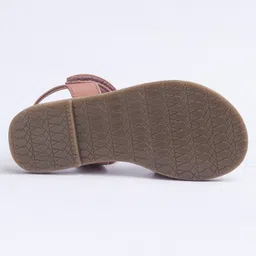 Pine Kids Velcro Closure Glitter Printed Sandals - Peach image 5