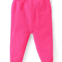 Babyhug Knit Full Sleeves Sweater Set  with Floral Design - Pink image 5