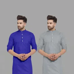 VS MALL Men Grey Kurtas-picture-40
