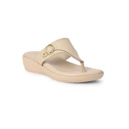 Bata Women Beige Pu Sandals-image-38